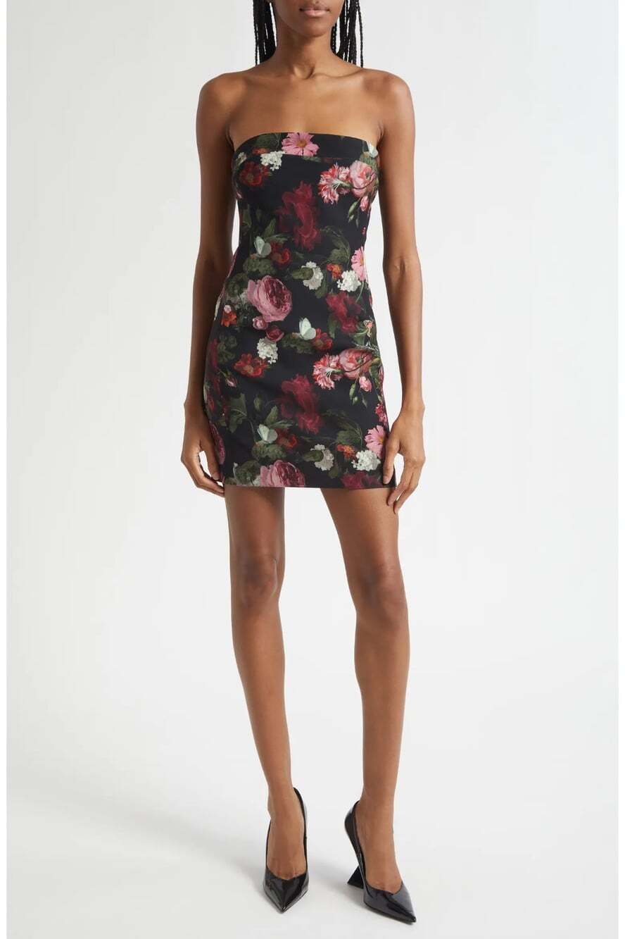 Alice + Olivia Kelly Be Still Floral Strapless Mini Dress 10 NWT $330